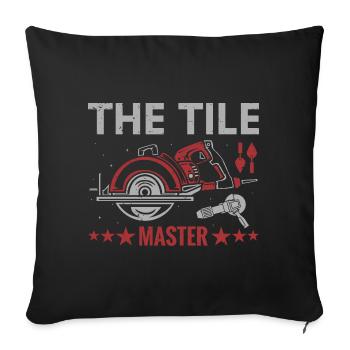 Profession Meilleure idée cadeau carreleur - Housse de coussin décorative 45 x 45 cm - noir - Devant