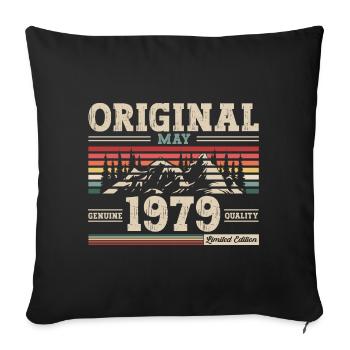 Original May 1979 Vintage 1979 Birthday 1979 - Sofa pillowcase 17,3'' x 17,3'' (45 x 45 cm) - black - Front