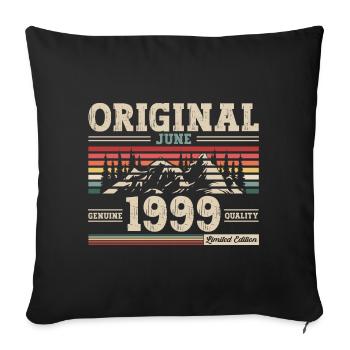 Original Juin 1999 Millésime 1999 Anniversaire 1999 - Housse de coussin décorative 45 x 45 cm - noir - Devant