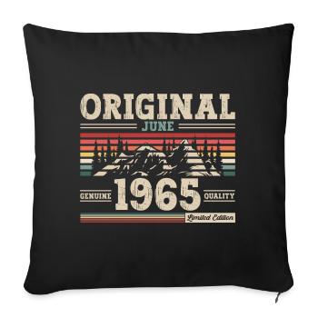 Original June 1965 Born 1965 59th Birthday 65 - Sofa pillowcase 17,3'' x 17,3'' (45 x 45 cm) - black - Front
