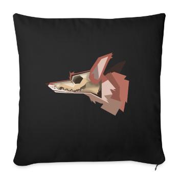 Fuchsschädel - Sofakissenbezug 45 x 45 cm - Schwarz - Vorne