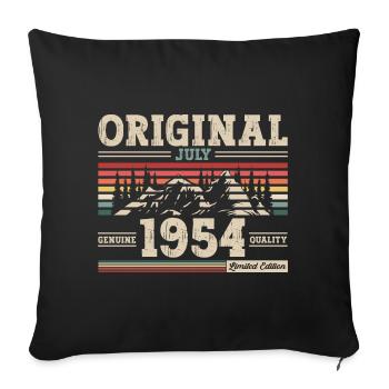70e anniversaire Original juillet 1954 Né en 1954 - Housse de coussin décorative 45 x 45 cm - noir - Devant