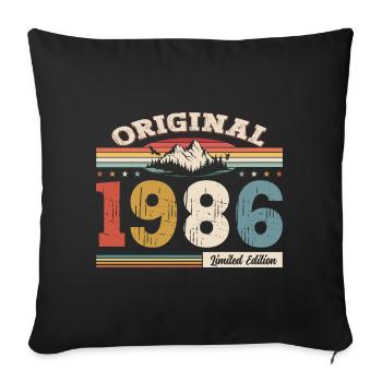 38ème Anniversaire Année 1986 Cru 1986 Original - Housse de coussin décorative 45 x 45 cm - noir - Devant