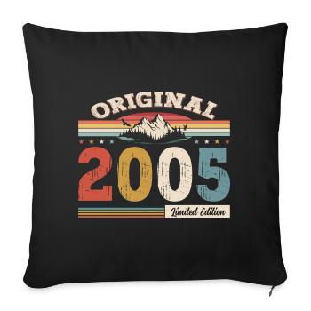20th Birthday Year 2005 Vintage 2005 Original - Sofa pillowcase 17,3'' x 17,3'' (45 x 45 cm) - black - Front
