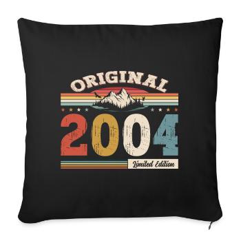 20ème Anniversaire Année 2004 Millésime 2004 Original - Housse de coussin décorative 45 x 45 cm - noir - Devant