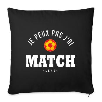 Je peux pas j ai Match football Lens - Housse de coussin décorative 45 x 45 cm - noir - Devant