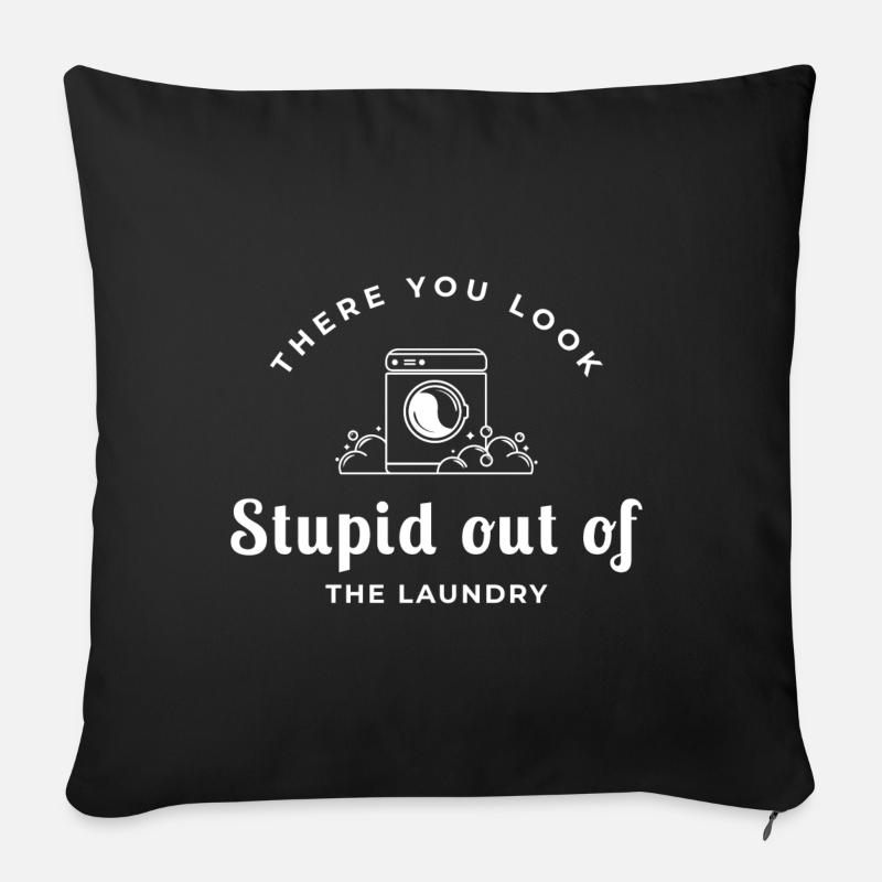 Da guckst du dumm aus der Wäsche - Denglisch - Sofakissenbezug 45 x 45 cm - Schwarz