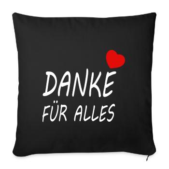 i love Danke für alles mit Herz - Sofakissenbezug 45 x 45 cm - Schwarz - Vorne