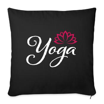 YOGA Mädchen - Sofakissenbezug 45 x 45 cm - Schwarz - Vorne
