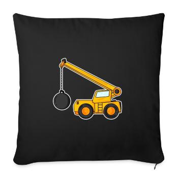 Demolition crane for children - Sofa pillowcase 17,3'' x 17,3'' (45 x 45 cm) - black - Front