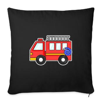 Camion de pompiers - Housse de coussin décorative 45 x 45 cm - noir - Devant