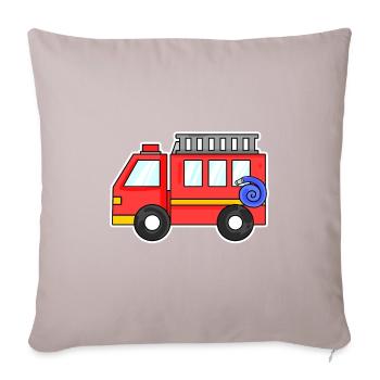 Camion de pompiers - Housse de coussin décorative 45 x 45 cm - taupe clair - Devant