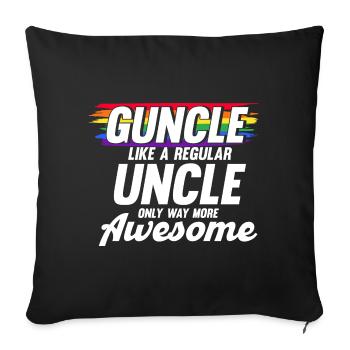 Guncle LGBTQ Gay Uncle Gift - Sofa pillowcase 17,3'' x 17,3'' (45 x 45 cm) - black - Front