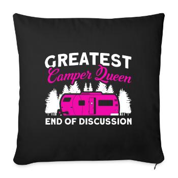 Camping camping en plein air Camping Camping - Housse de coussin décorative 45 x 45 cm - noir - Devant