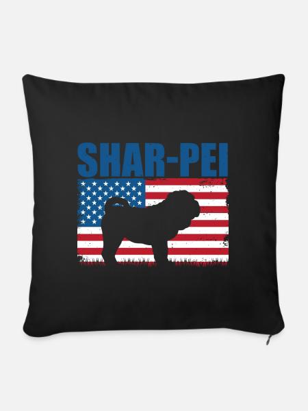 Shar Pei - Sofakissenbezug 45 x 45 cm - Schwarz