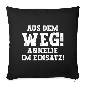 Annelie Lustiger Spruch Vorname Name Annelie - Sofakissenbezug 45 x 45 cm - Schwarz - Vorne
