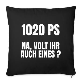 1020 PS Elektroauto Spruch / VOLT ihr auch eines? - Sofakissenbezug 45 x 45 cm - Schwarz - Vorne