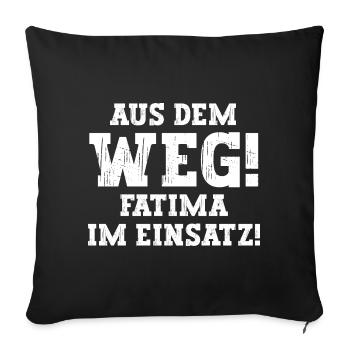 Fatima Lustiger Spruch Vorname Name Fatima - Sofakissenbezug 45 x 45 cm - Schwarz - Vorne