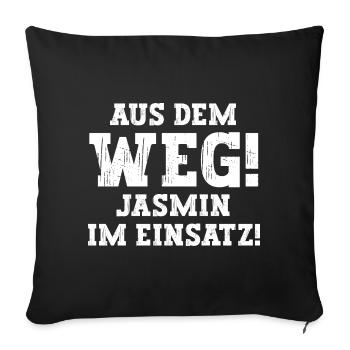 Jasmin Lustiger Spruch Vorname Name Jasmin - Sofakissenbezug 45 x 45 cm - Schwarz - Vorne