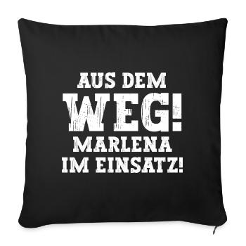 Marlena Lustiger Spruch Vorname Name Marlena - Sofakissenbezug 45 x 45 cm - Schwarz - Vorne