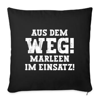 Marleen Lustiger Spruch Vorname Name Marleen - Sofakissenbezug 45 x 45 cm - Schwarz - Vorne