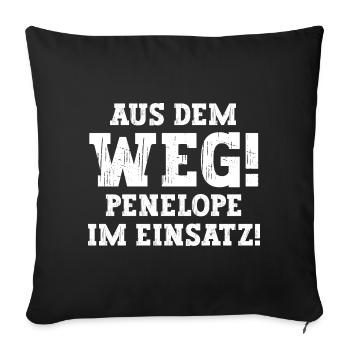 Penelope Lustiger Spruch Vorname Name Penelope - Sofakissenbezug 45 x 45 cm - Schwarz - Vorne