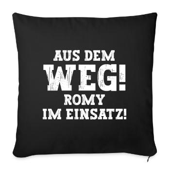Romy Lustiger Spruch Vorname Name Romy - Sofakissenbezug 45 x 45 cm - Schwarz - Vorne