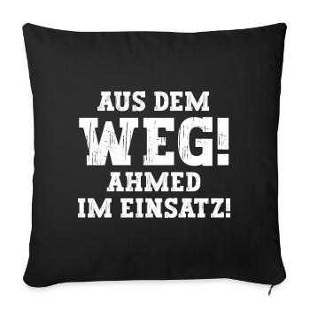 Ahmed Lustiger Spruch Vorname Name Ahmed - Sofakissenbezug 45 x 45 cm - Schwarz - Vorne