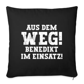 Benedikt Lustiger Spruch Vorname Name Benedikt - Sofakissenbezug 45 x 45 cm - Schwarz - Vorne