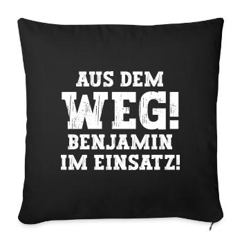 Benjamin Lustiger Spruch Vorname Name Benjamin - Sofakissenbezug 45 x 45 cm - Schwarz - Vorne