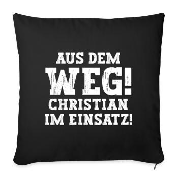 Christian Lustiger Spruch Vorname Name Christian - Sofakissenbezug 45 x 45 cm - Schwarz - Vorne