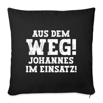 Johannes Lustiger Spruch Vorname Name Johannes - Sofakissenbezug 45 x 45 cm - Schwarz - Vorne