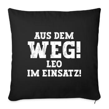 Leo Lustiger Spruch Vorname Name Leo - Sofakissenbezug 45 x 45 cm - Schwarz - Vorne