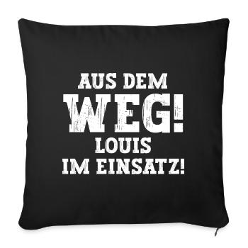 Louis Lustiger Spruch Vorname Name Louis - Sofakissenbezug 45 x 45 cm - Schwarz - Vorne