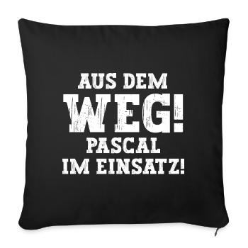 Pascal Lustiger Spruch Vorname Name Pascal - Sofakissenbezug 45 x 45 cm - Schwarz - Vorne