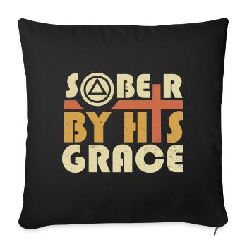 Faith Sobriety Dry Alcoholic Christian - Sofa pillowcase 17,3'' x 17,3'' (45 x 45 cm) - black - Front