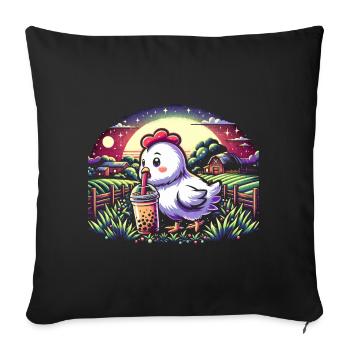 Funny Boba Tea Lover Bubble Tea Drink - Sofa pillowcase 17,3'' x 17,3'' (45 x 45 cm) - black - Front