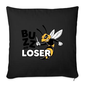 Abeille et perdant - Housse de coussin décorative 45 x 45 cm - noir - Devant