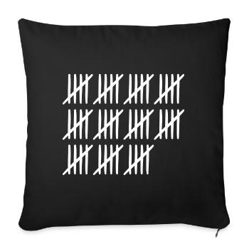 55th birthday tally sheet 55 years old - Sofa pillowcase 17,3'' x 17,3'' (45 x 45 cm) - black - Front