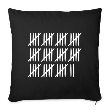 57th birthday tally sheet 57 years old - Sofa pillowcase 17,3'' x 17,3'' (45 x 45 cm) - black - Front