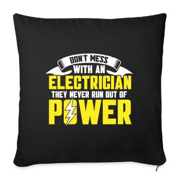 Ingénieur électricien électricien - Housse de coussin décorative 45 x 45 cm - noir - Devant