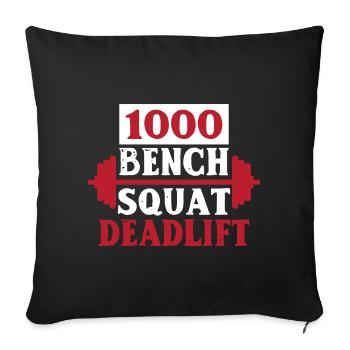 1000 LB Club Bodybuilding Weightlifting - Sofakissenbezug 45 x 45 cm - Schwarz - Vorne