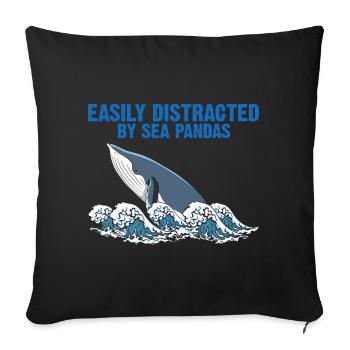 Baleines Baleines Océan Marine Biologiste Marin Plongeur Plongeurs - Housse de coussin décorative 45 x 45 cm - noir - Devant
