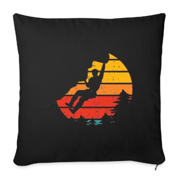vintage Bouldering Rock Climbing - Sofa pillowcase 17,3'' x 17,3'' (45 x 45 cm) - black - Front