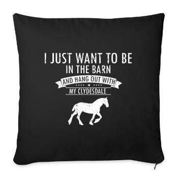 Cydesdale Reiter und Zugpferd Designs - Sofakissenbezug 45 x 45 cm - Schwarz - Vorne