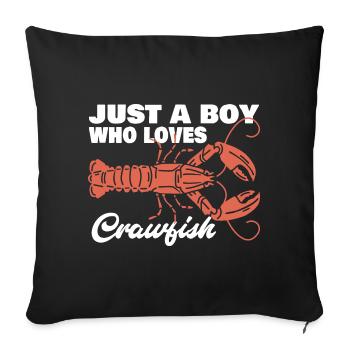 Juste un garçon qui aime les écrevisses drôles d’écrevisses - Housse de coussin décorative 45 x 45 cm - noir - Devant