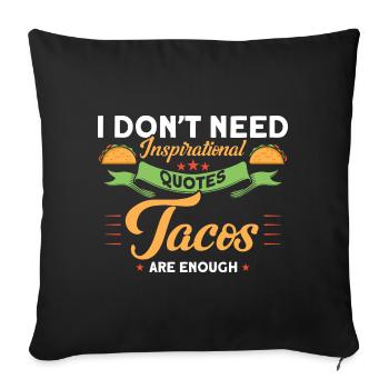 Taco Tacos Mexicain Fast Food Cadeau - Housse de coussin décorative 45 x 45 cm - noir - Devant