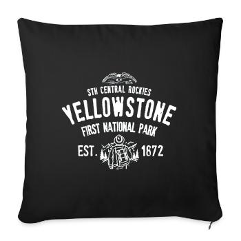 Yellowstone national park - Housse de coussin décorative 45 x 45 cm - noir - Devant
