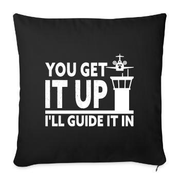 Air Traffic Control You Get It Up I'll Guide It In - Sofakissenbezug 45 x 45 cm - Schwarz - Vorne
