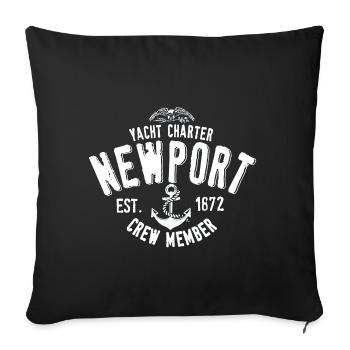 Newport yacht charter - Housse de coussin décorative 45 x 45 cm - noir - Devant